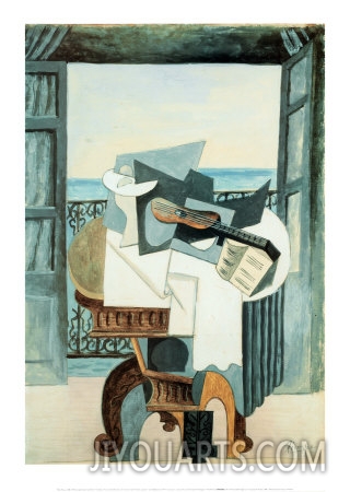 pablo picasso table in front of the window