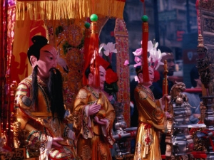 curtis martin oriental figures at chinese new years eve ceremony san francisco california usa