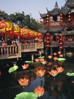 eightfish tea house in shanghais yuyuan garden during chinese new year