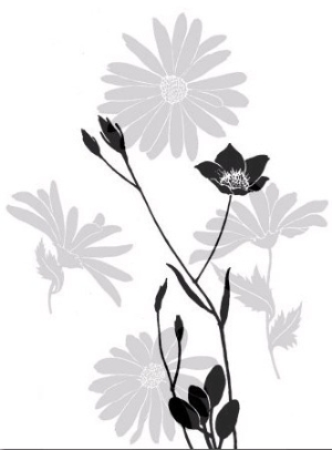 Greyscale Print of Flowers