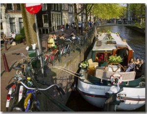 Houses and Bridge Along the Canal Belt, Amsterdam, Netherlands