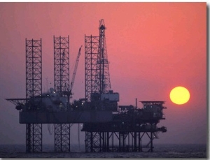 Oil Rig at Sunset