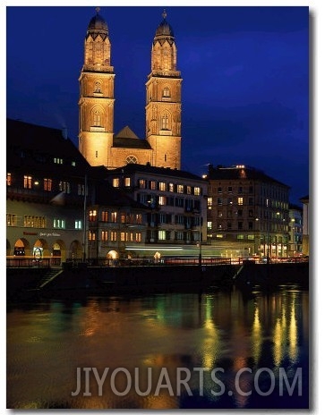 Evening, River Limmat, Zurich, Switzerland