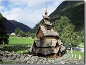 The Best Preserved 12th Century Stave Church in Norway, Borgund Stave Church, Western Fjords, Norwa