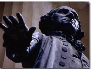 George Washington Statue on Corner of Wall and Nassau Streets, New York City, New York, USA