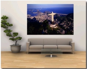 The Statue of Christ the Redeemer Stands at Top of Cordova Mountain Peak, Rio De Janeiro, Brazil