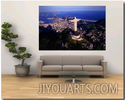 The Statue of Christ the Redeemer Stands at Top of Cordova Mountain Peak, Rio De Janeiro, Brazil