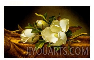 Magnolias on Gold Velvet Cloth