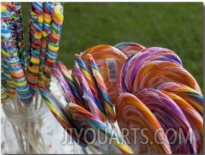 Colorful Lollypops for Sale at a Fair, Mystic, Connecticut