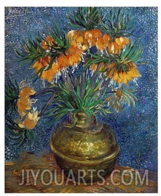 Crown Imperial Fritillaries in a Copper Vase, c.1886