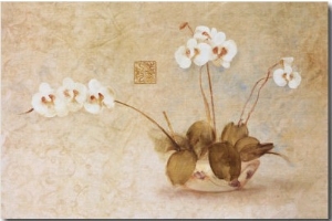 Orchids in a Chinese Bowl