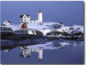 Nubble at Christmas Time in New England