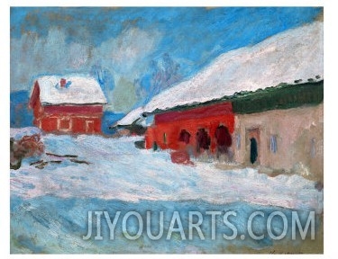 Red Houses at Bjoernegaard, Norway, 1895