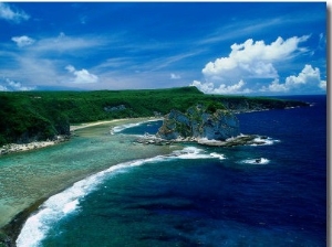 Aerial of Bird Island, Saipan