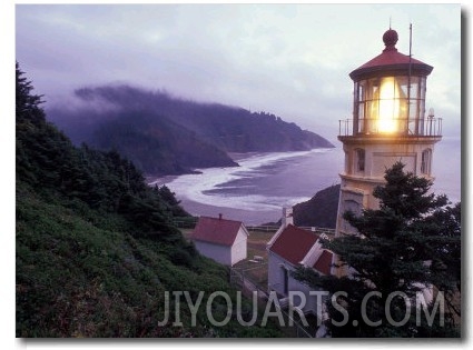 Foggy Day at the Heceta Head Lighthouse, Oregon, USA