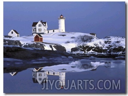 Nubble at Christmas Time in New England