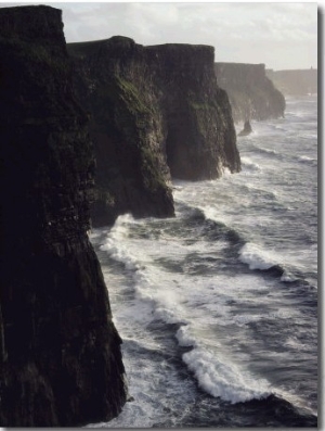 Waves Pound the Cliffs of Moher