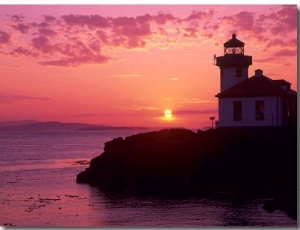 Lime Kiln Lighthouse, Entrance to Haro Strait, San Juan Island, Washington, USA