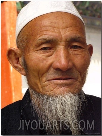 Muslim Worshipper in Traditional Clothes at the Niujie Mosque (Literally Ox Street Mosque