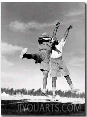 Sikh Soldiers with British Forces Play Volleyball at Indian Army Camp in Desert Near Great Pyramids