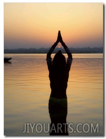 Worship Ceremony at Night by Ganges River, Varanasi, India