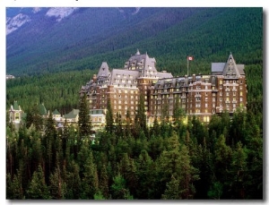 Banff Springs Hotel, Dusk, Banff National Park, Canada