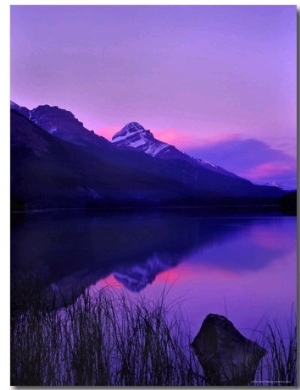 Canada, Alberta, Banff. Sunset along Icefields Parkway