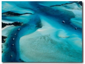 Aerial of Cays in the Exumas Chain, Bahamas