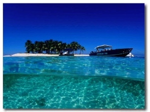 Dive Boats off Island, South Water Caye, Stann Creek, Belize