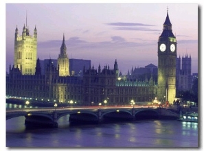 Houses of Parliament at Night, London, England