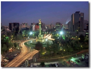 Aerial View of Mexico City at Night, Mexico