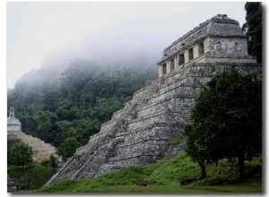 Misty View of the Temple of Inscriptions