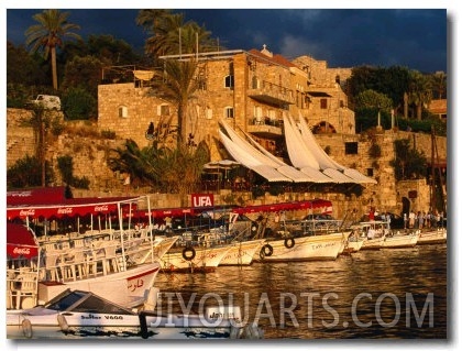 Boats on Waterfront, Byblos, Jabal Lubnan, Lebanon