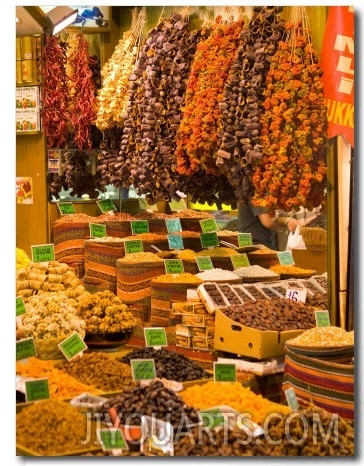 Dried Fruit and Spices for Sale, Spice Market, Istanbul, Turkey