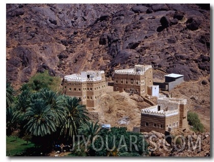 Traditional Mud Brick Houses Beneath Al Aan Palace, Najran, Saudi Arabia