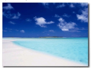 Sand Bar Near Maina Motu (Small Island) in Aitutaki Lagoon, Aitutaki, Cook Islands