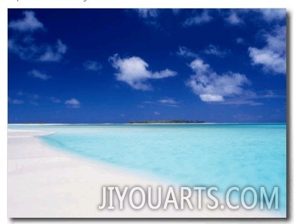 Sand Bar Near Maina Motu (Small Island) in Aitutaki Lagoon, Aitutaki, Cook Islands