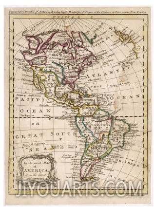 Map of North and South America