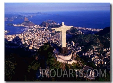 The Statue of Christ the Redeemer Stands at Top of Cordova Mountain Peak, Rio De Janeiro, Brazil