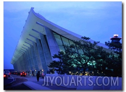 Dulles International Airport at Night, Washington Dc, USA