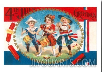 4th of July Greetings, Child Fife and Drum Corps