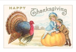 Children, Turkey and Pumpkin