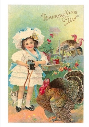 Girl with Camera, Cat and Turkey