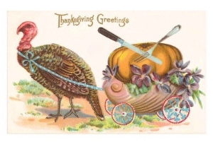 Greetings, Turkey Hauling Pumpkin