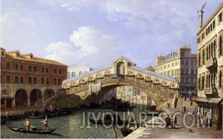 The Rialto Bridge Venice from the South with the Fondamenta Del Vin and the Fondaco Dei Tedeschi