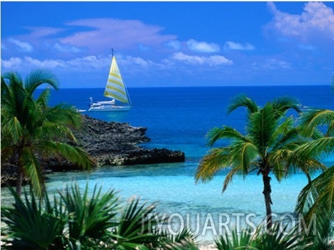 Sailing off Eleuthera, Eleuthera Point, Bahamas