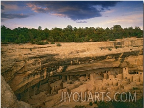 Ruins of Cliff Palace Built by Pueblo Indians, Mesa Verde National Park, Colorado, USA