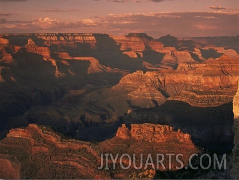 The Grand Canyon at Sunset from the South Rim, Unesco World Heritage Site, Arizona, USA