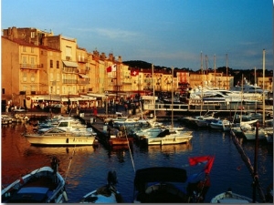 Boats and Buildings at Port, St. Tropez, France