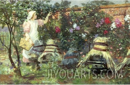 Picking Fruit in a Suffolk Garden